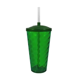 Copo Twister Cristal com Tampa e Canudo 600ml BB129 SIPAT