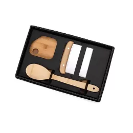 Kit Cozinha em Bambu / Inox Com Espátula Multiuso 3 Pçs SMKT-90180
