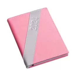 Agenda Diária Capa Metalizada Rosa com Prata LG185L