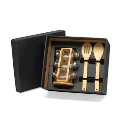 Kit Porta Condimentos e Colheres 3 Peças SMKT-9024M