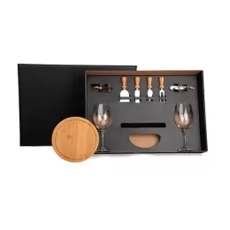 Kit Queijo e Vinho Sem Espaço Para Garrafa 9 Pçs SMKT-9022S