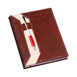 Agenda Clássica c/ Suporte de Caneta Marrom LG206