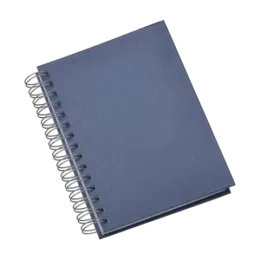Agenda Wire-o Metalizada Lisa Azul Com Bolsa Interna