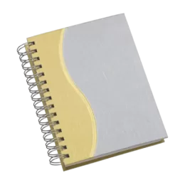 Agenda Wire-o Metalizada com Recorte S Dourada com Bolsa Interna