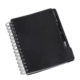 Agenda Wire-o de Mesa Preta c/ Bolsa Interna