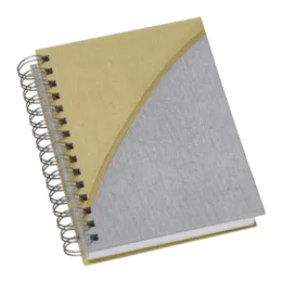 Agenda Wire-o Metalizada com Recorte Meia Lua Ouro c/ Prata com Bolsa Interna