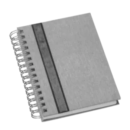 Agenda Wire-o Metalizada Prata Com Faixa Grafite com Bolsa Interna