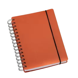 Agenda Wire-o Capa Plástica c/ Elástico Laranja c/ Bolsa Interna
