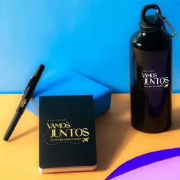 Kit com Squeeze, Caneta e Bloco 3 Pçs SMKT-90235