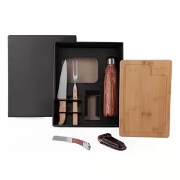 Kit Churrasco com Garrafa e Canivete 6 Pçs SMKT-9023T