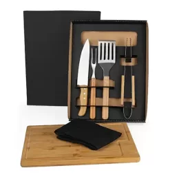 Kit para Churrasco / Hambúrguer com Pegador e Espátula 6 Pçs SMKT-90252