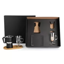Kit para Café com Cafeteira Italiana 4 Pçs SMKT-90258