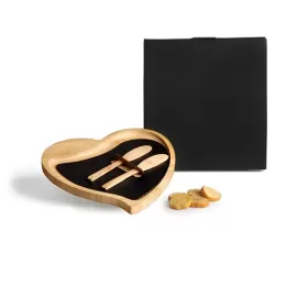 Petisqueira em Bambu com Formato de Coração com Espátulas SMPD-04X13