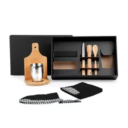 Kit Caipirinha Em Bambu Com Avental E Copo 8 Pçs SMKE-01443