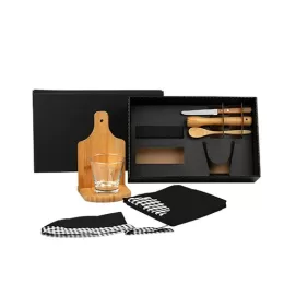 Kit Caipirinha Em Bambu Com Avental E Bandana 8 Pçs SMKE-01463