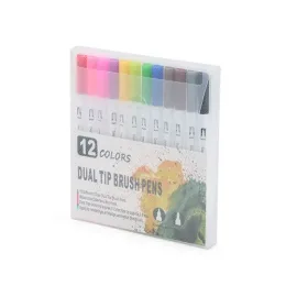 Kit Canetinhas Ponta Dupla Com 12 Cores 08332-12