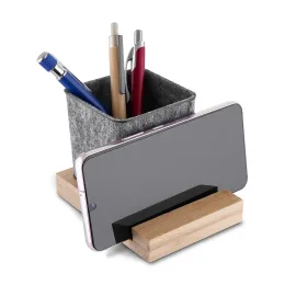 Porta Objetos/Smartphone em Feltro e Bambu AI-PCL120